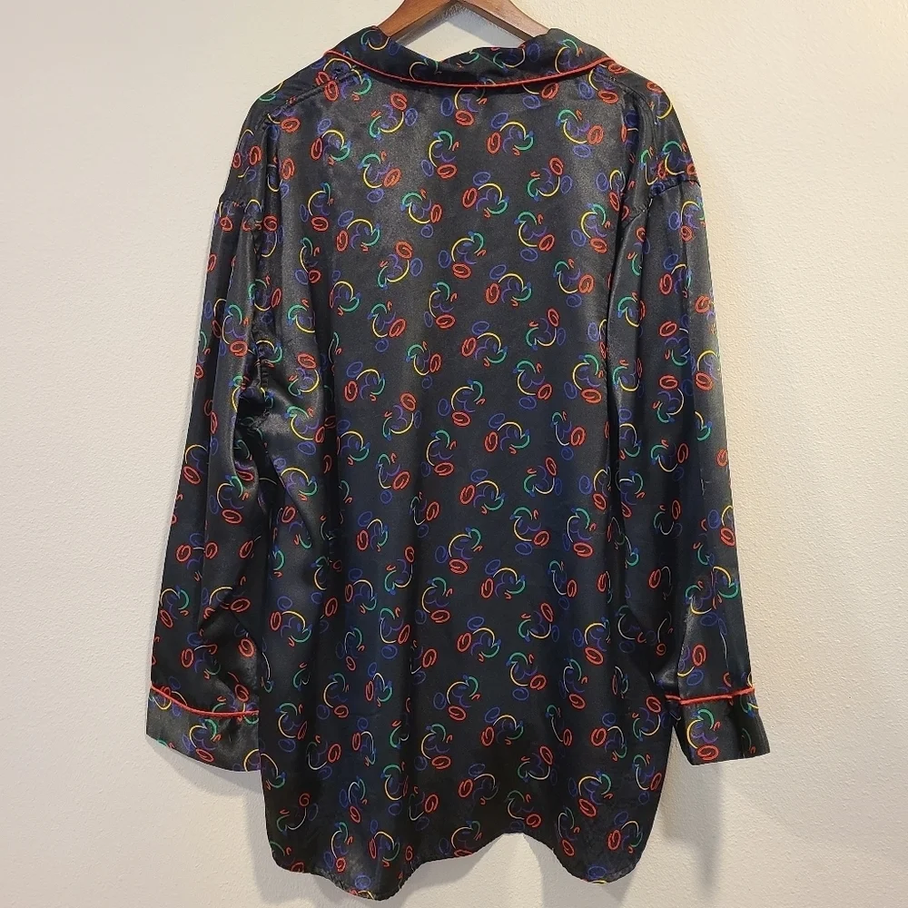 Disney World Vintage Mickey Mouse Satin Pajama Top - Picture 4 of 6